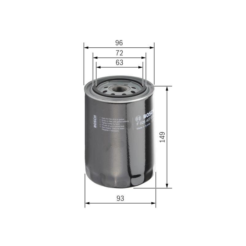 Filtre à huile BOSCH F 026 407 004 - Visuel 1