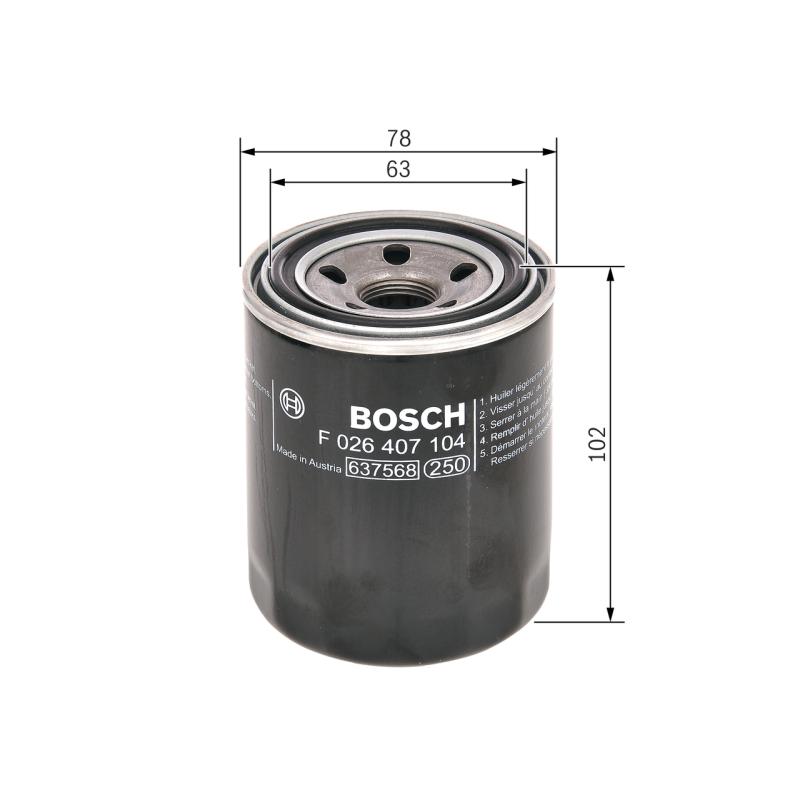Filtre à huile BOSCH F 026 407 104 - Visuel 1