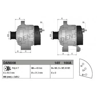 Alternateur DENSO OEM AMR4248