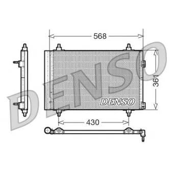 Condenseur, climatisation DENSO DCN07008 pour PEUGEOT PARTNER 1.6 HDI - 90cv