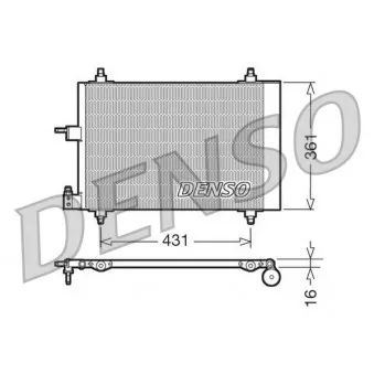 Condenseur, climatisation DENSO DCN07009 pour PEUGEOT PARTNER 1.6 - 109cv