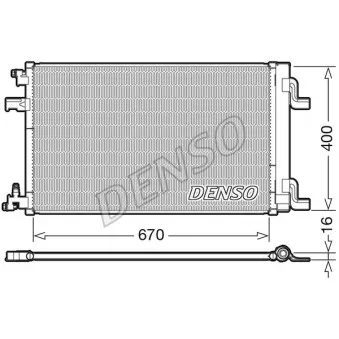 Condenseur, climatisation DENSO DCN20002 pour OPEL ASTRA 1.4 Turbo - 140cv