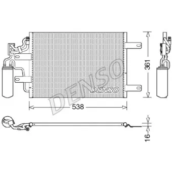 Condenseur, climatisation DENSO DCN20025 pour OPEL MERIVA 1.3 CDTI - 75cv