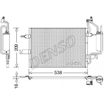 Condenseur, climatisation DENSO DCN20026 pour OPEL MERIVA 1.4 16V Twinport - 90cv