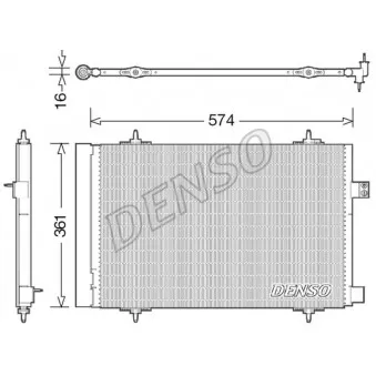 Condenseur, climatisation DENSO DCN21019 pour CITROEN C5 2.0 HDi 150 / BlueHDi 150 - 150cv
