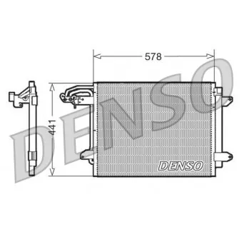 Condenseur, climatisation DENSO DCN32030 pour VOLKSWAGEN GOLF 2.0 TDI - 136cv