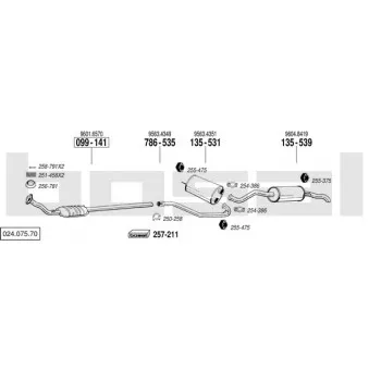 BOSAL 024.075.70 - Echappement