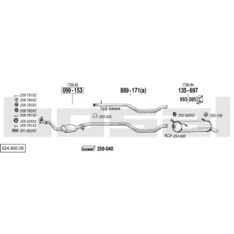 Echappement BOSAL 024.900.05