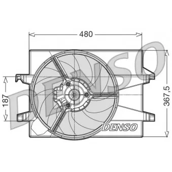 Ventilateur, refroidissement du moteur DENSO DER10001 pour FORD FIESTA 1.4 TDCi - 68cv