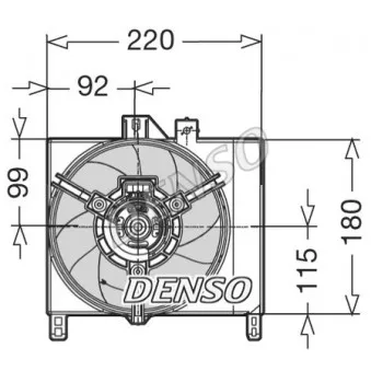 Ventilateur, refroidissement du moteur DENSO OEM 0010029V003