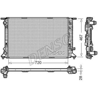 Radiateur, refroidissement du moteur DENSO DRM02021 pour AUDI A4 1.8 TFSI quattro - 170cv