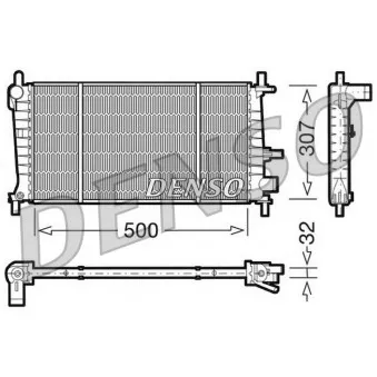 Radiateur, refroidissement du moteur DENSO DRM10041 pour FORD FIESTA 1.3 i - 60cv