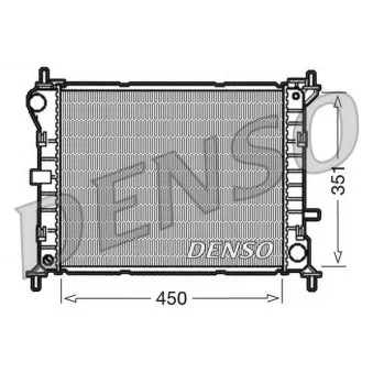Radiateur, refroidissement du moteur DENSO DRM10050 pour FORD FOCUS 1.6 - 101cv