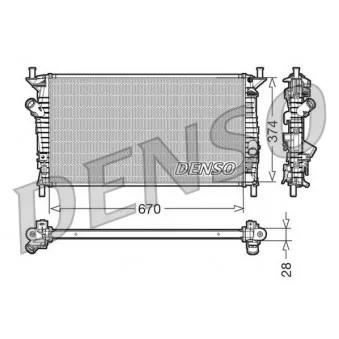 Radiateur, refroidissement du moteur DENSO DRM10074 pour FORD FOCUS 1.6 Ti - 115cv