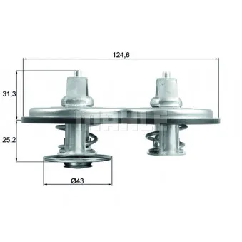 Thermostat d'eau BEHR TX 141 83 pour MERCEDES-BENZ ANTOS 2530 L - 299cv