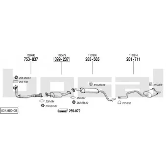 BOSAL 034.950.05 - Echappement