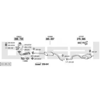 BOSAL 034.960.50 - Echappement