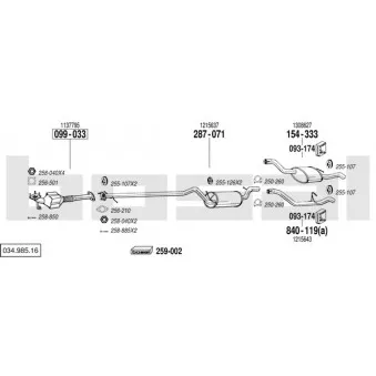 BOSAL 034.985.16 - Echappement