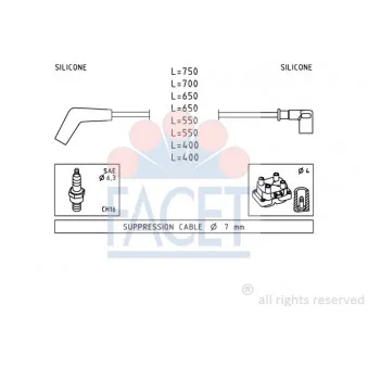 Kit de câbles d'allumage FACET 4.7107