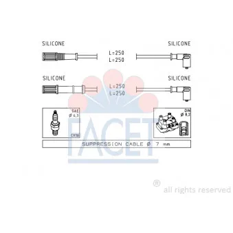 Kit de câbles d'allumage FACET OEM 101002