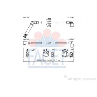 FACET 4.7195 - Kit de câbles d'allumage