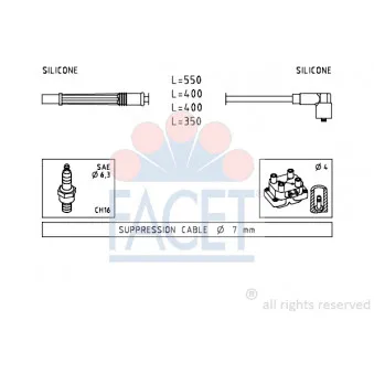 FACET 4.7229 - Kit de câbles d'allumage
