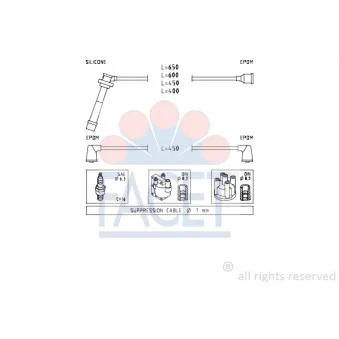 Kit de câbles d'allumage FACET OEM 33710M70F30