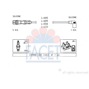 Kit de câbles d'allumage FACET OEM 03f905409c
