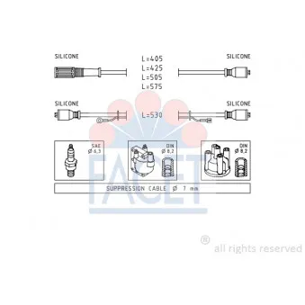 FACET 4.8386 - Kit de câbles d'allumage