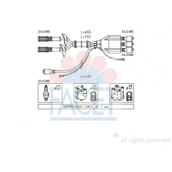 FACET 4.8507 - Kit de câbles d'allumage