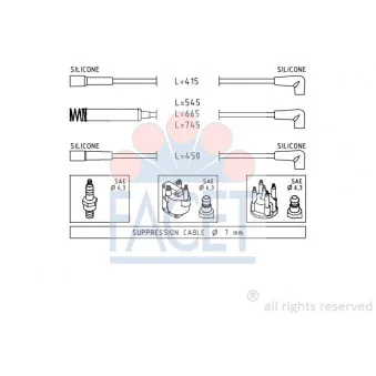Kit de câbles d'allumage FACET OEM XC237
