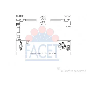 FACET 4.8688 - Kit de câbles d'allumage