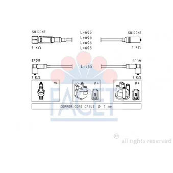 Kit de câbles d'allumage FACET OEM V10-70-0007