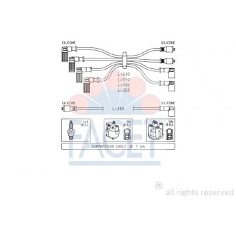 Kit de câbles d'allumage FACET OEM 7691421