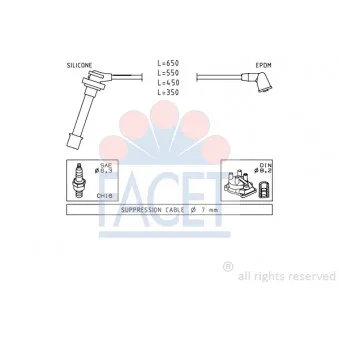 Kit de câbles d'allumage FACET OEM 2244073C10