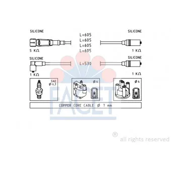 FACET 4.9549 - Kit de câbles d'allumage
