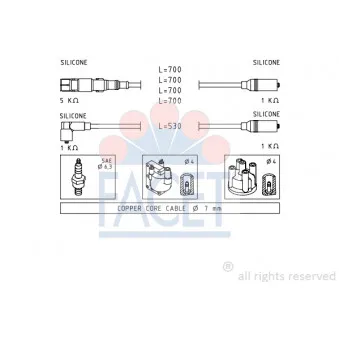 FACET 4.9551 - Kit de câbles d'allumage