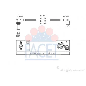 Kit de câbles d'allumage FACET OEM 1612598
