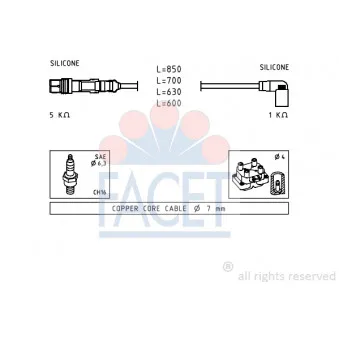 Kit de câbles d'allumage FACET OEM 030905430P