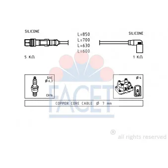 Kit de câbles d'allumage FACET OEM 030905430R
