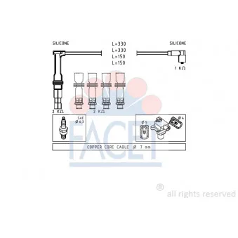 FACET 4.9608 - Kit de câbles d'allumage
