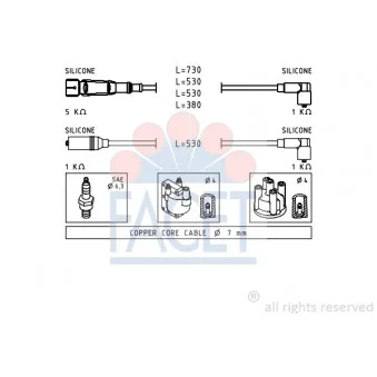 Kit de câbles d'allumage FACET OEM 032905430P