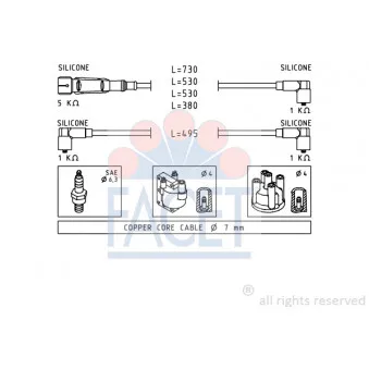 Kit de câbles d'allumage FACET OEM N10052903