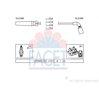 FACET 4.9680 - Kit de câbles d'allumage