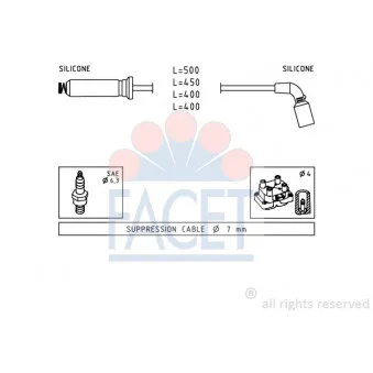 Kit de câbles d'allumage FACET OEM V40-70-0035