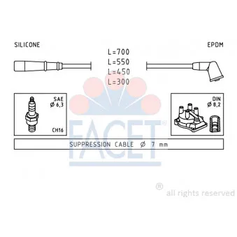 FACET 4.9789 - Kit de câbles d'allumage