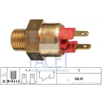 FACET 7.5063 - Interrupteur de température, ventilateur de radiateur