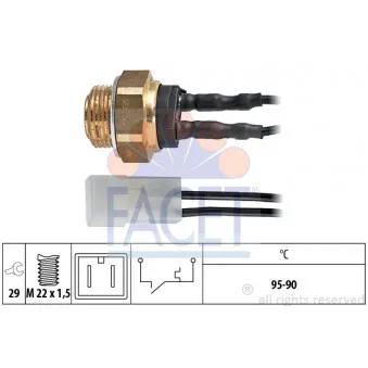 FACET 7.5113 - Interrupteur de température, ventilateur de radiateur