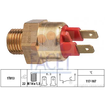 FACET 7.5157 - Interrupteur de température, ventilateur de radiateur