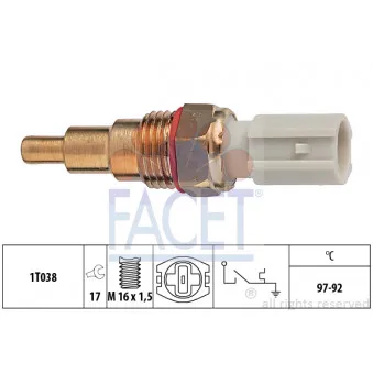 FACET 7.5189 - Interrupteur de température, ventilateur de radiateur
